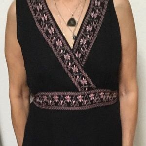 Willi Smith Beaded Silk Sleeveless Blouse